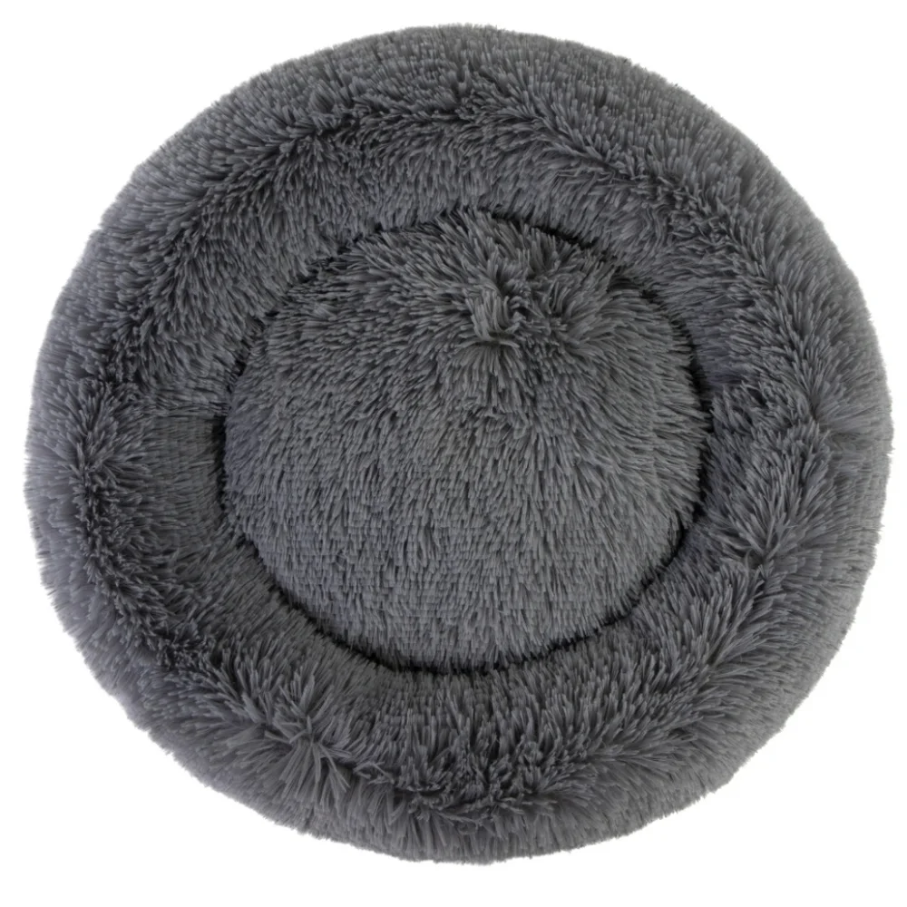 Cozy Round Gray Dog Bed